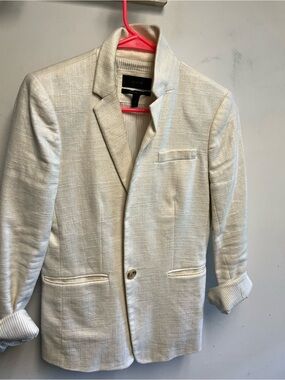 J. Crew Cream Textured Single-Button Blazer